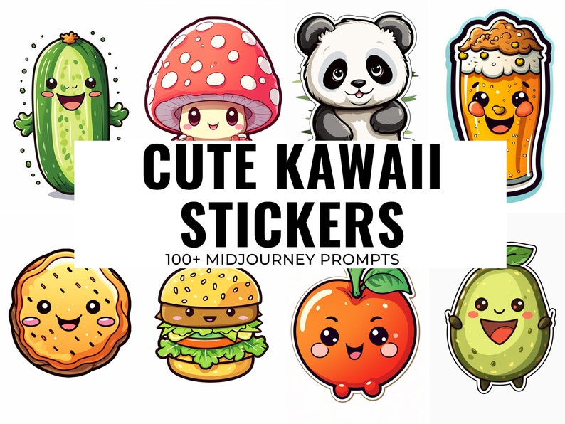 100 Cute Kawaii Stickers Midjourney Prompt  AI Art  Midjourney Prompt  Midjourney AI Art  Learn Midjourney  Digital Art  AI Generate