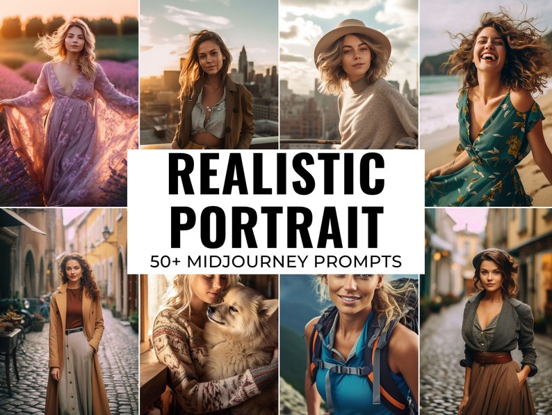 50 Realistic Portrait Midjourney Prompt  AI Art  Midjourney Prompt  Midjourney AI Art  Learn Midjourney  Digital Art  AI Generate  Art Print