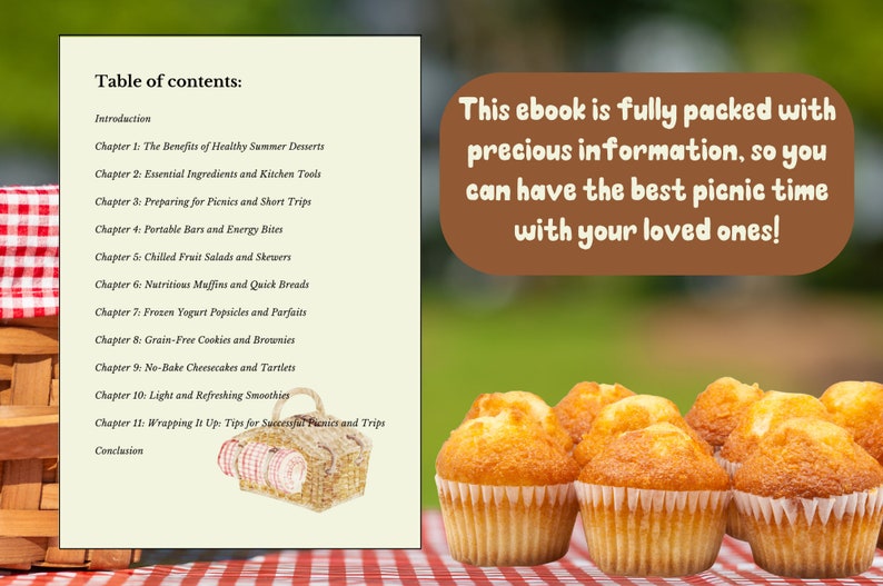 Healthy Summer Desserts for Picnic eBook PDF  Digital Download Picnic Guide  Outdoor Recipe ebook