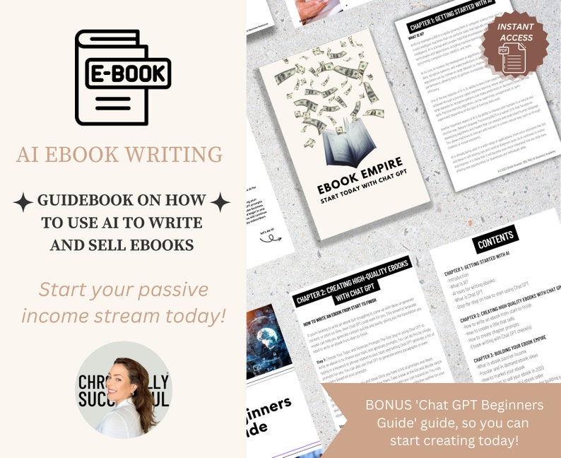 ChatGPT Guide to Create Ebooks for Passive Income  Ebook Writing Template Guide  Ebook Pdf How To Sell and Write Ebooks With Chat GPT
