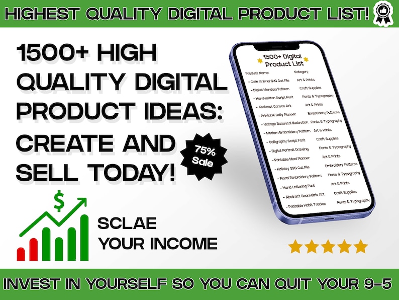 1500 Digital Products Ideas to Sell Online on Etsy for Passive Income  Etsy Digital Downloads Small Business Ideas