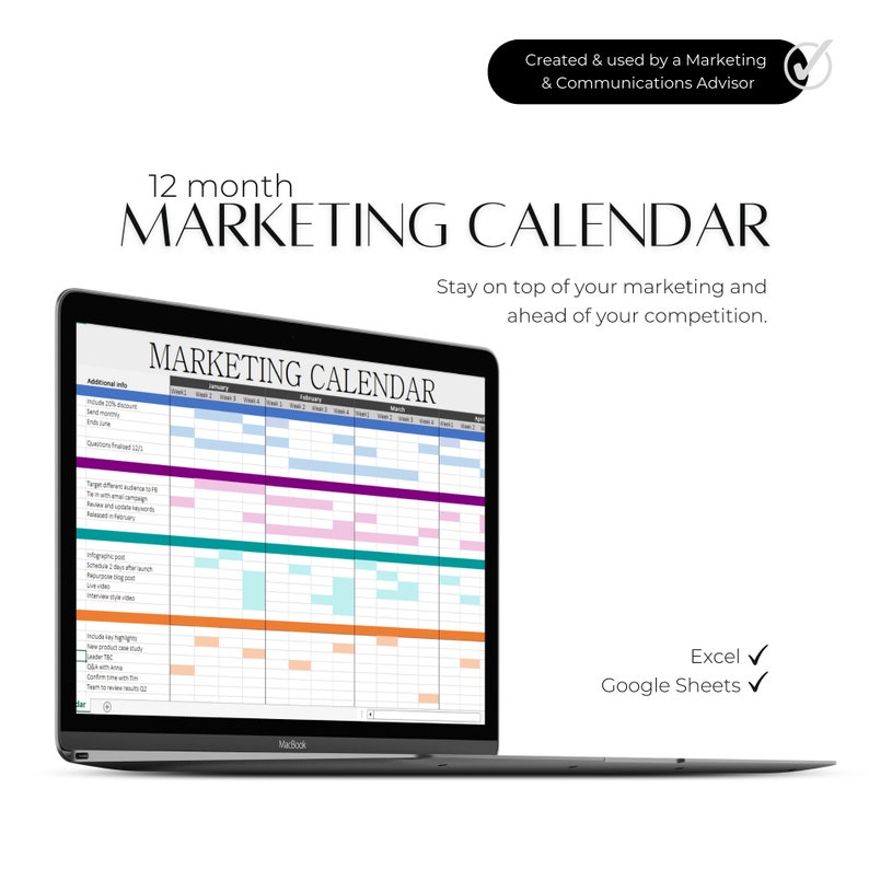 Digital Download Marketing Calendar  Content Social Marketing Plan Strategy  Social Media Marketing Template  Marketing Strategy Workbook