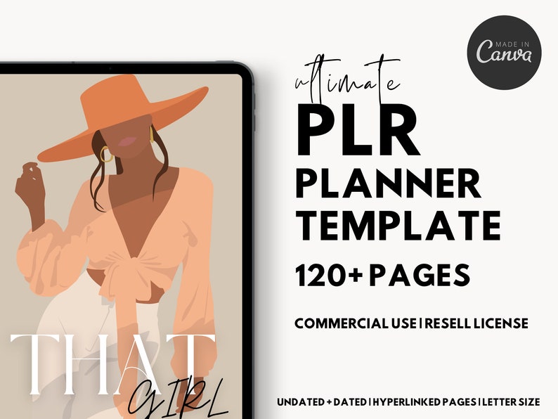 PLR Resell Digital Planner Canva Template Editable Commercial Use Planner Digital Hyperlinked Canva Template to Sell Instant Download