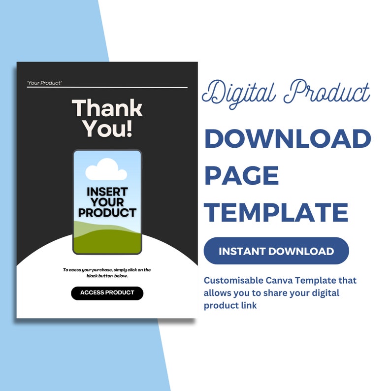 Download Link Page Template  Canva Template for Selling Digital Products via Links  Download Link Page PDF Canva Template  Download Link PDF