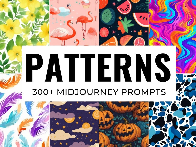 300 Patterns Midjourney Prompts  AI Art  Midjourney Prompt  Midjourney AI Art  Learn Midjourney  Digital Art  AI Generate  Art Print