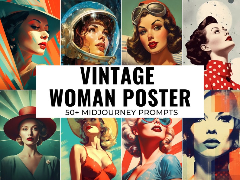50 Vintage Poster Midjourney Prompts  AI Art  Midjourney Prompt  Midjourney AI Art  Learn Midjourney  Digital Art  AI Generate  Art Print
