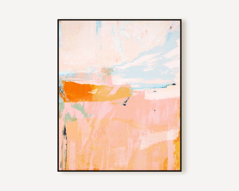 Abstract Printable Art  Digital Download  Abstract Digital Print  Colorful Modern Art  Orange Pink Green Blue Wall Art
