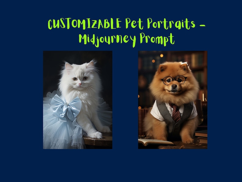 Midjourney Prompts Customizable Pet Portraits Instant Download AI Guide with Easy Setup Guide