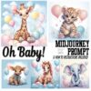 MIDJOURNEY Prompts Cute NURSERY Room Decor Baby Animals Characters Clipart Instructions Learn How to generate Ai Digital  Remove Background
