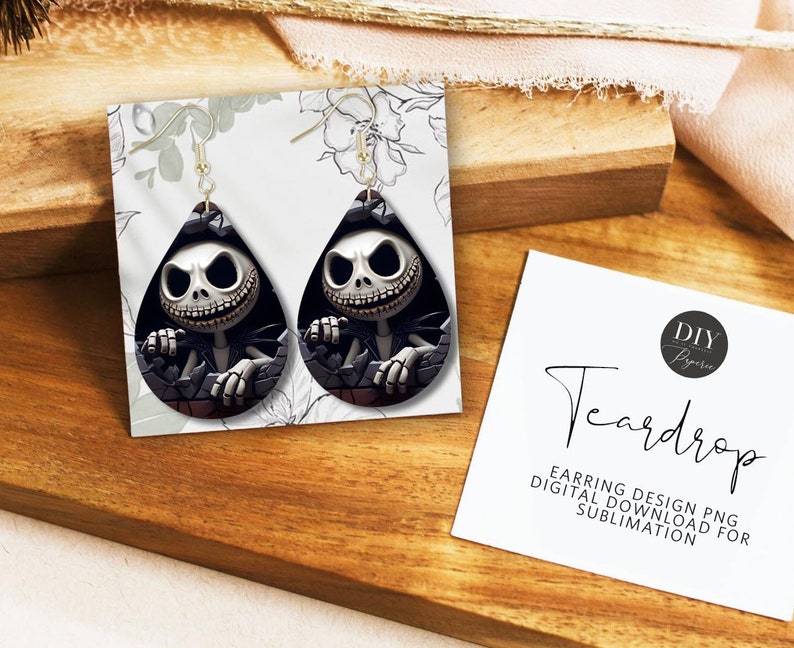 Teardrop Earring PNG  Halloween Skeleton Designs Sublimation   Instant Digital Download  Earring Blanks Design  Earring Downloads ESD