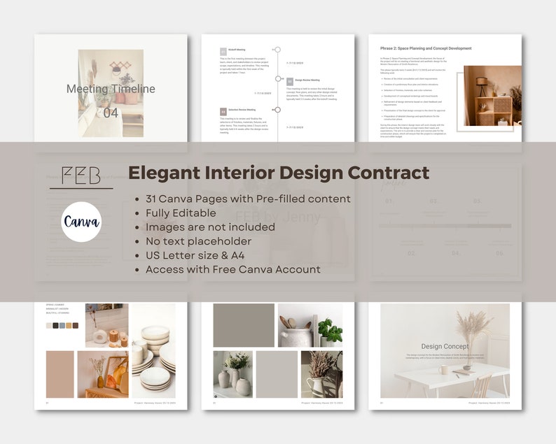 ELEGANT Interior Design CONTRACT  Startup Interior Business  E Design  Scope of work  Interior Service Agreement
