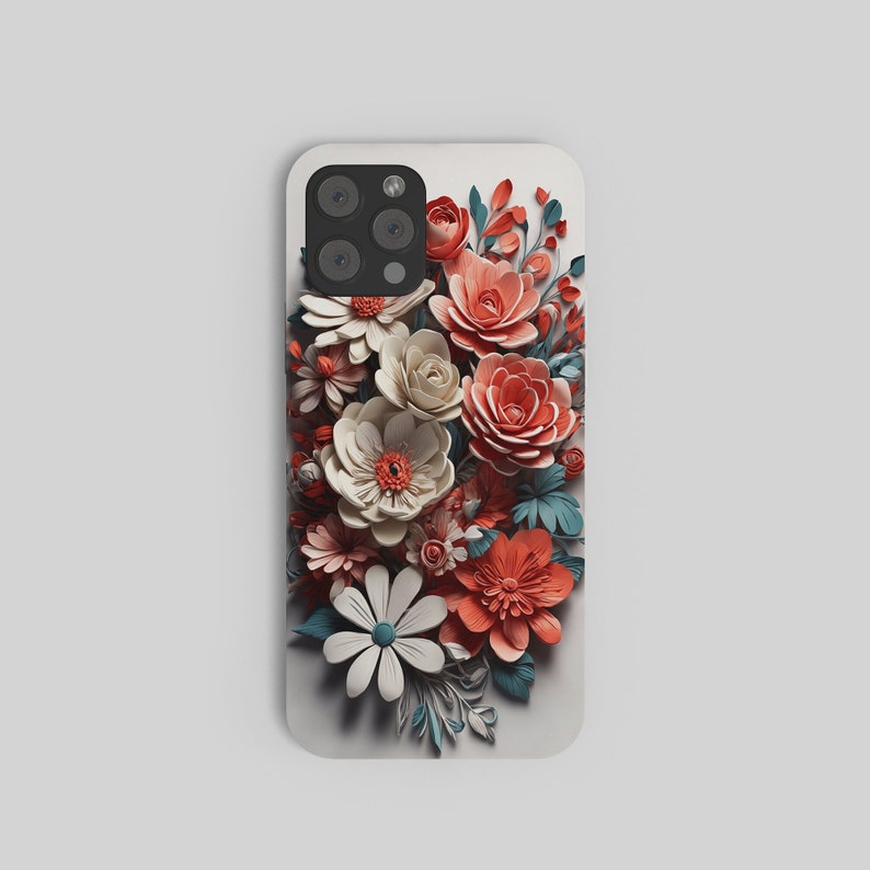 3D Flower Art Phone  PNG  Digital Templates for Custom Phone Cases  Fits all Phones  iPhone  Samsung  Nokia  Instant Digital Download PNG
