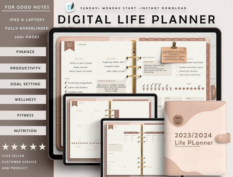 Digital Planner  Digital Planner 2023 2024 Undated  Goodnotes Planner  Ipad Planner  Productivity Planner  Premium Digital Planner