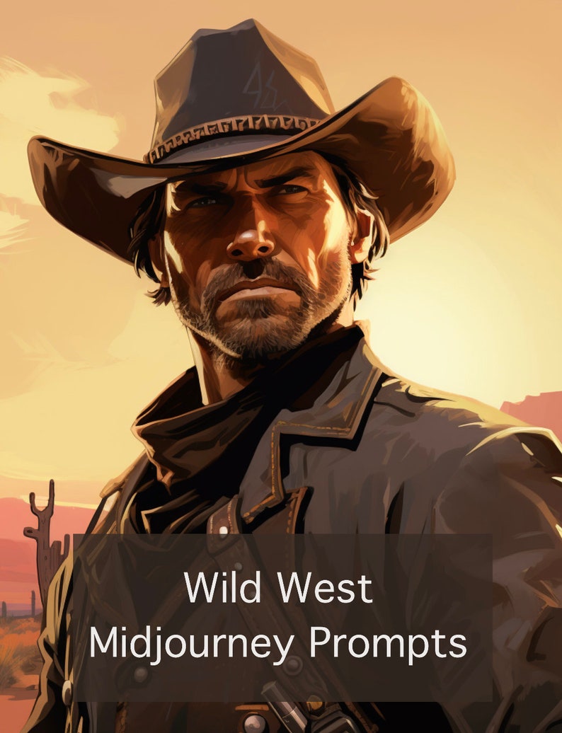 DIGITAL  Wild West prompts for Midjourney  ai prompts  download  digital guide  western scenes  pdf  desert  prairie  AI Art Prompt