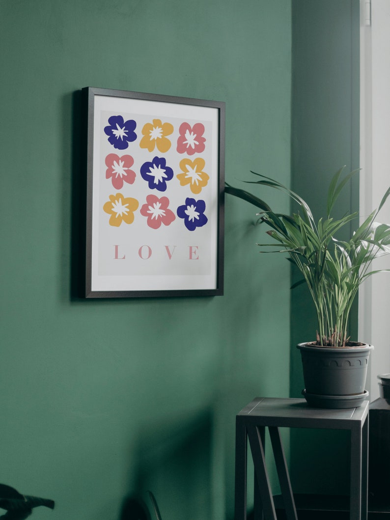 Digital Download  Love flower poster
