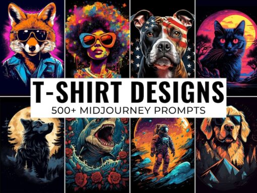 500 T shirt Designs Midjourney Prompts  AI Art  Midjourney Prompt  Midjourney AI Art  Learn Midjourney  Digital Art  AI Generate  Art Print