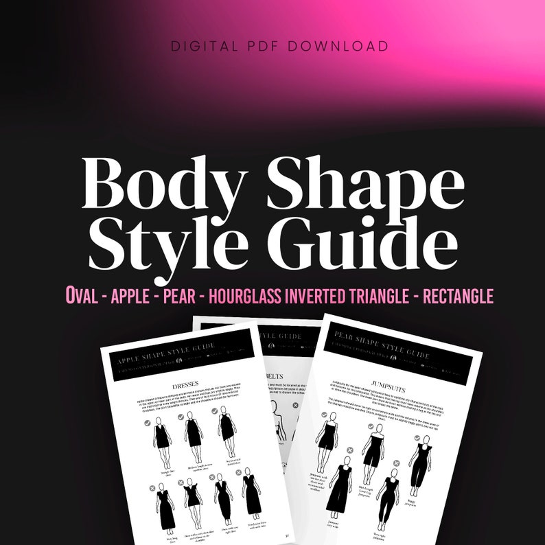 Body Shape Style Guide PDF Digital Download  Pear  Apple  Oval  Inverted Triangle  Rectangle  Hourglass