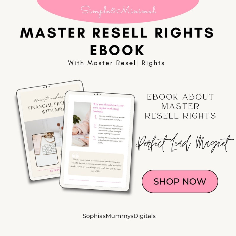 Master Resell Rights Ebook with MRR  Lead Magnet for digital Business  PLR template  Fully Customisable