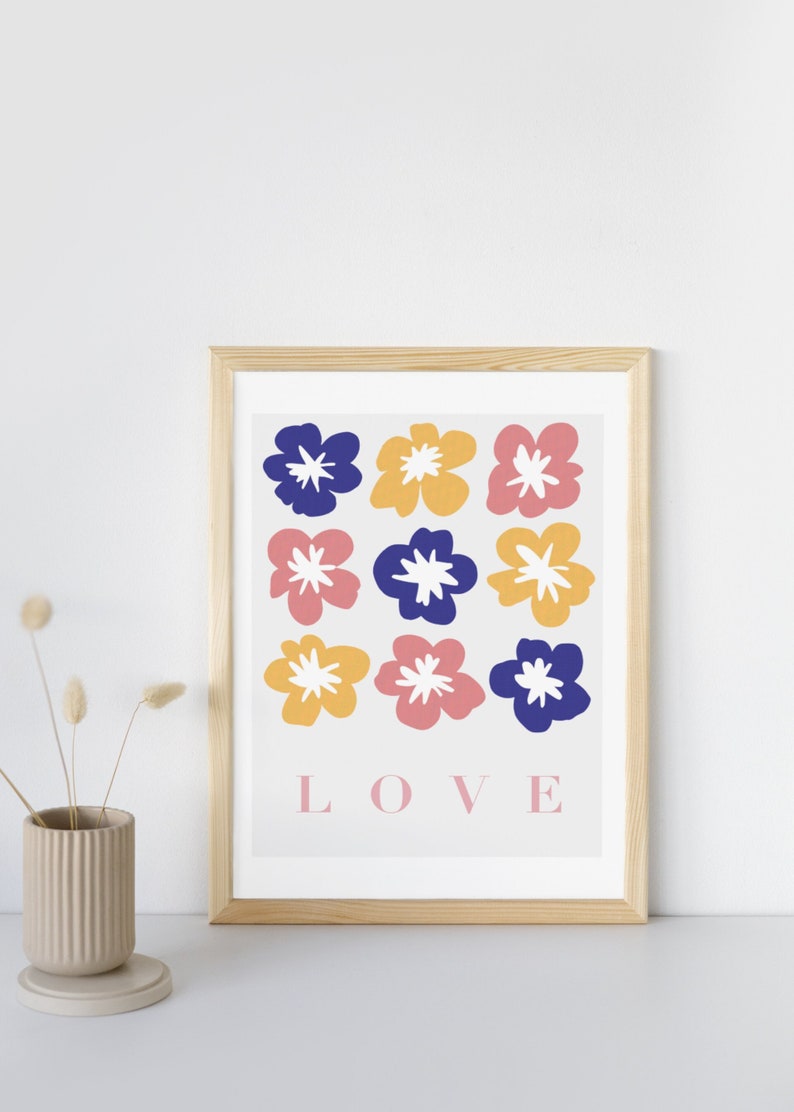 Digital Download  Love flower poster