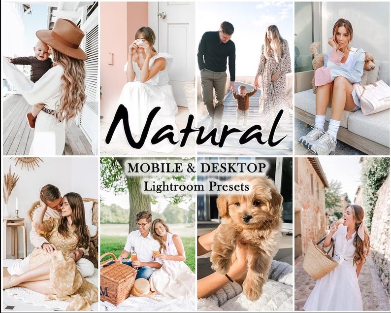 Natural Presets  Mobile  Desktop Presets  Blogger Mobile Preset  Clean Influencer  No Filter preset  Bright Instagram  15 Lightroom Presets