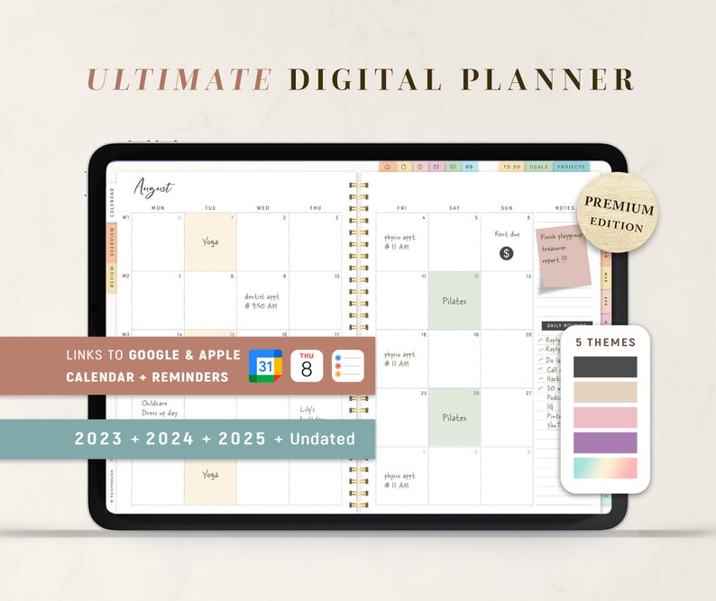 Digital Planner  GoodNotes Planner  Daily Planner  Weekly Planner  iPad Planner  Notability Planner  2023 2024 2025  Undated